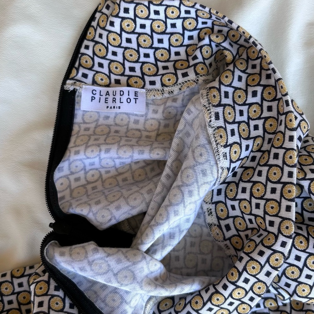 Claudie Pierlot Women's Geometric Pant Suit Yellow Multicolor Size 2 - Picture 6 of 10